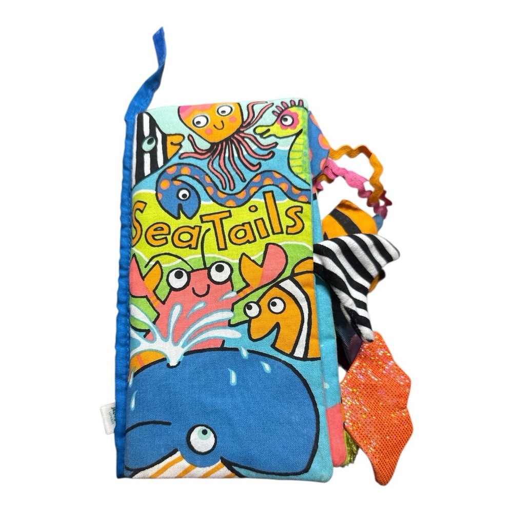 Jellycat Sea Tails Soft Baby Activity Book Padded Plush Flap With Crinkles